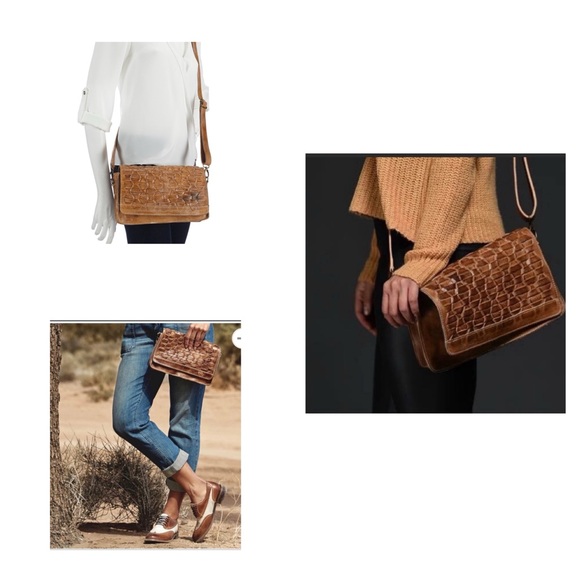 Bed Stu Aruba Leather Woven Taupe Crossbody Clutch Bag Retail $220 - Picture 16 of 16